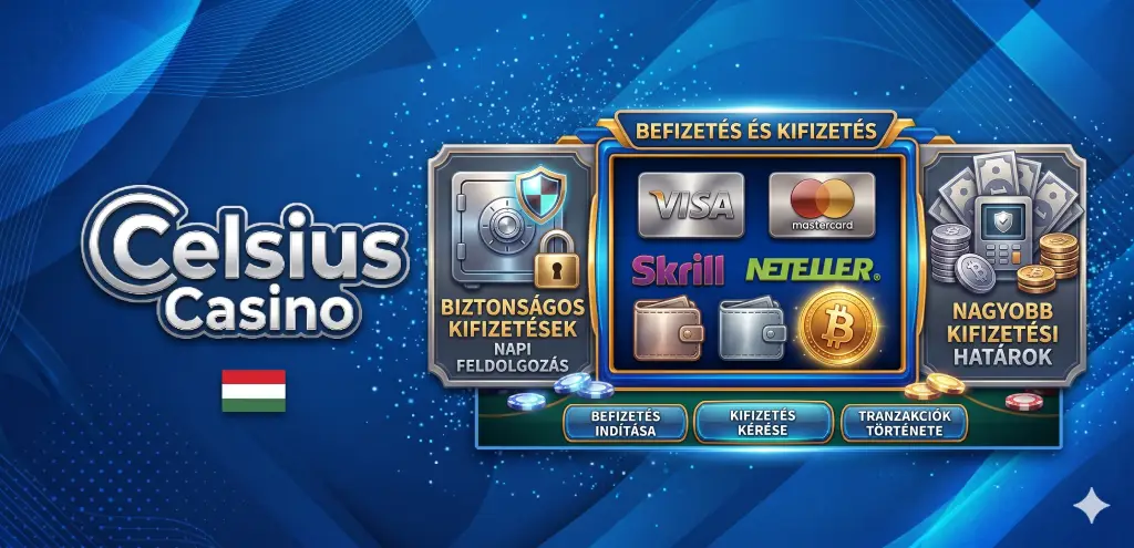 Celsius Casino befizetés és kifizetés