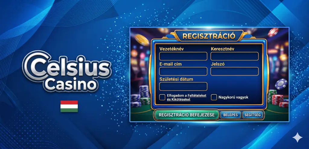 Celsius Casino regisztráció lépései
